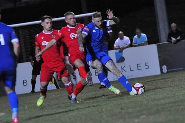 Marcus Maddison in action for Spalding against Stamford. Photo: Chris Lowndes.