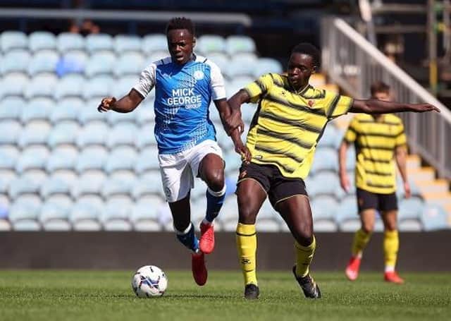 New signing Andrew Oluwabori in action for Posh Under 23 against Watford. Photo: Joe Dent/theposh.com.