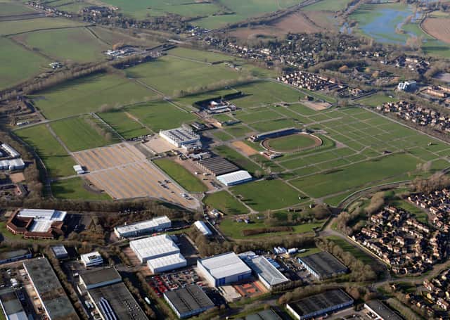 Aerial view of East of England Showground, Peterborough 2AP1K75