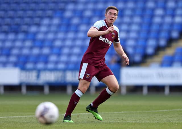Conor Coventry playing  for West Ham United in the summer.