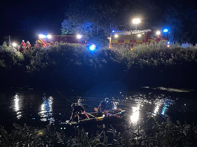 Crews were called last night after swimmers made the discovery