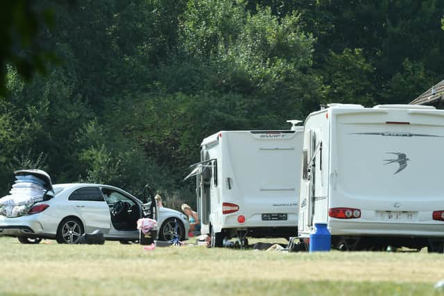 Travellers on the site in Gostwick, Orton Brimbles.