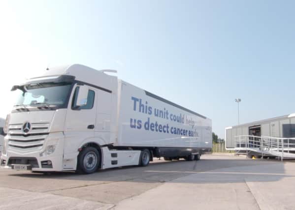 A modified truck where the Galleri Trial will take place, where thousands of people will take part in the NHS's trial for a simple blood test that can detect more than 50 types of cancer before symptoms appear. Picture: PA