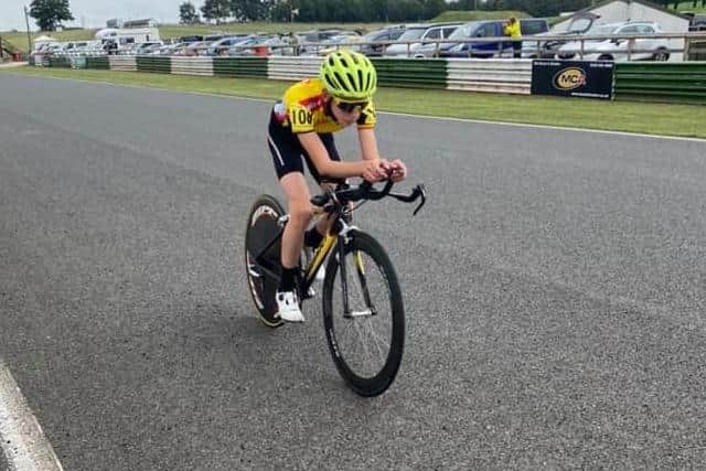 Evander Wishart at the National Time Trial Championships.
