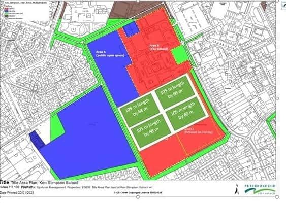 Option 1 for the area to be fenced off (green area).