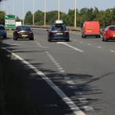 The A1139 Frank Perkins Parkway (north east bound) close to Boongate roundabout.