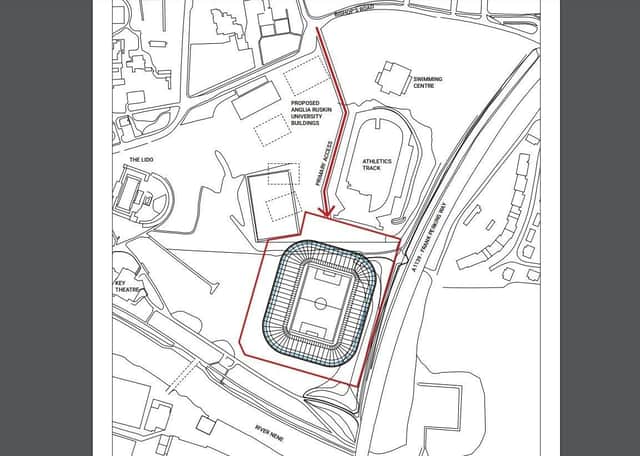 A planned view of Posh's new stadium.