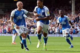 Jonson Clarke-Harris of Peterborough United celebrates scoring his goal against Birmingham City - Mandatory by-line: Joe Dent/JMP.