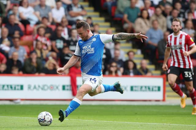 Jack Marriott scores for Posh at Sheffield United earlier this month. Photo: Joe Dent/theposh.com.