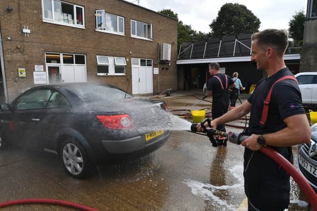 Stanground fire fighters and volunteers held their annual car wash at the Fire Station earlier this month. EMN-211209-160944009