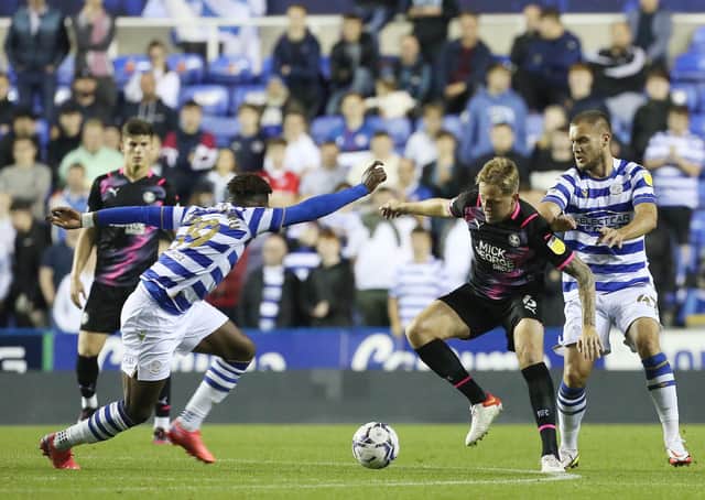 Frankie Kent in action for Posh at Reading last week. Photo: Joe Dent/theposh.com.