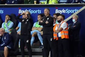 Darren Ferguson watches his side lost at Coventry City (Picture: Joe Dent)