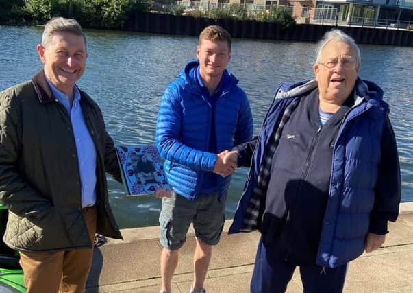 Cllr Steve Allen, Byron Cripps and Keith Hammond at Peterborough Boat Hire
