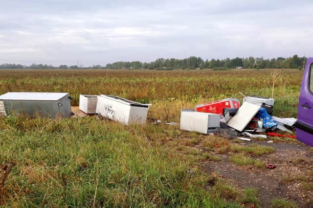 The fly tipped waste
