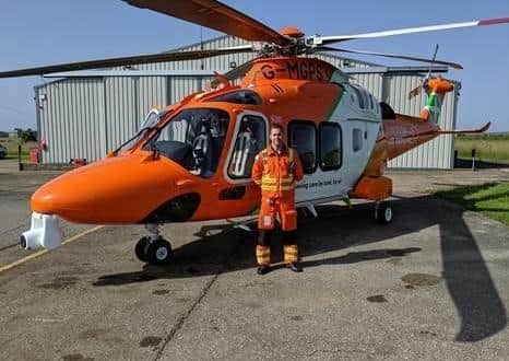 Dr Scott with the Magpas Air Ambulance.