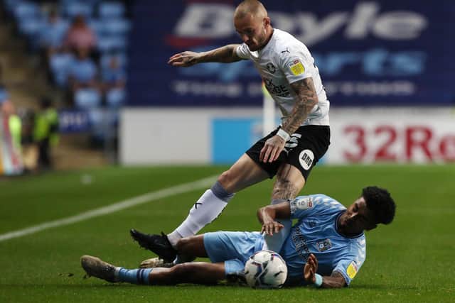 Joe Ward in action for Posh.
