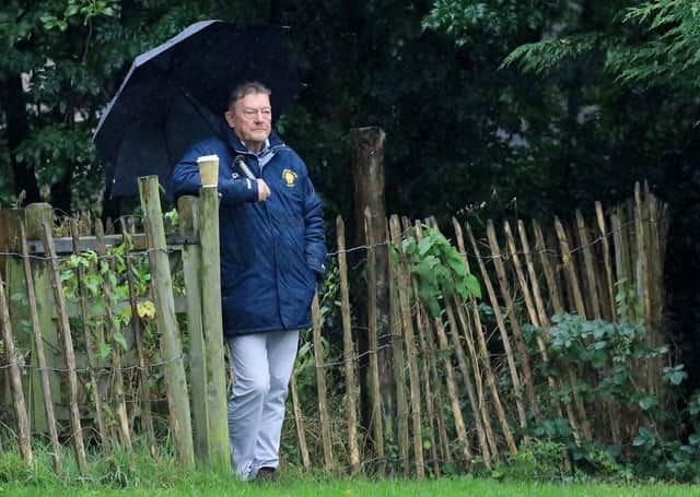 Peterborough Lions chairman Andy Moore watches on from a distance at Oadby. Photo: Mick Sutterby.