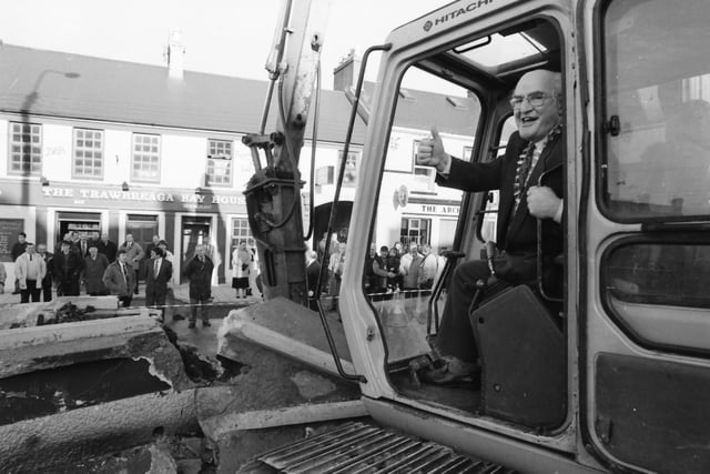 Donegal County Council chairman, Colr. Denis McGonagle, at the official launch of the town’s Environmental Improvement Works Project.