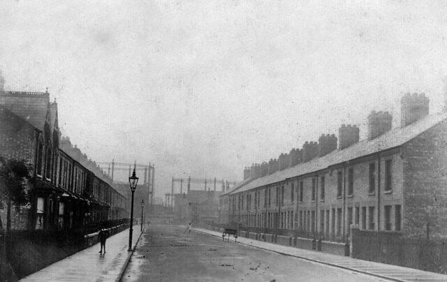 A bleak but rare view along Charles Street around 1910 with the Gas Works in the distance. A more recent view is shown below (image: Peterborough Images Archive)