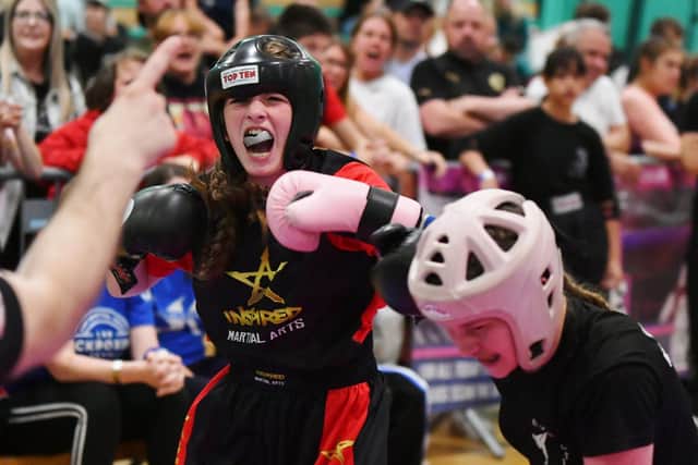 Amelia Pereira in action for Inspired Martial Arts at the Peterborough Championships. Photo David Lowndes.
