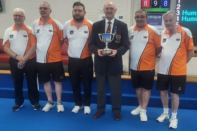 The successful Northants team (left to right) Bob Warters, Graham Agger, Simon Law, Martyn Dolby, Ally McNaughton, Andy Cox.