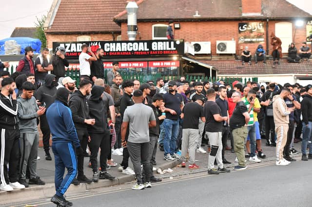 Large crowds were seen in the city.
