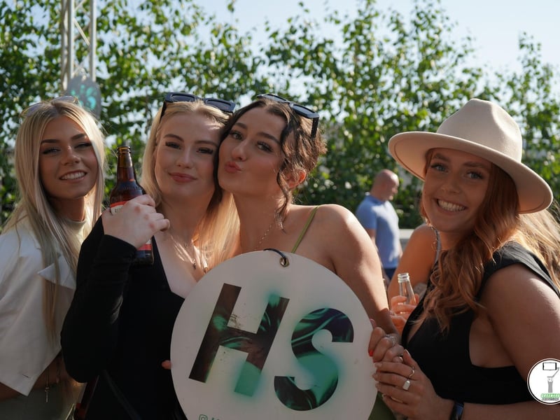 In the beer garden at Charters with House Sessions