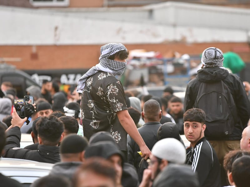 Large crowds were seen in the city.