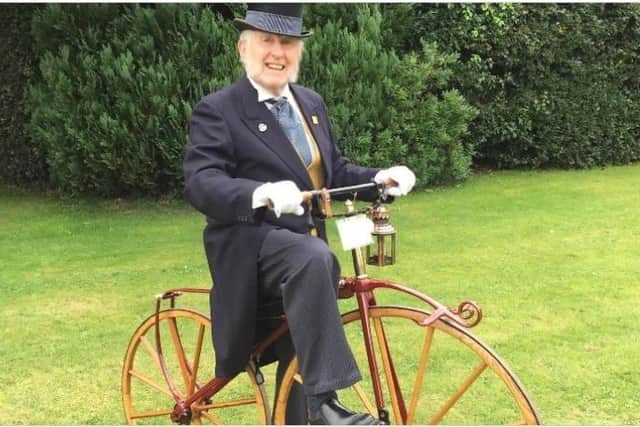 Colin Bedford on one of his vintage bicycles.