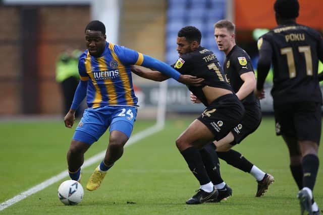 Nathan Thompson of Peterborough United in action against Shrewsbury Town. Photo: Joe Dent/theposh.com.