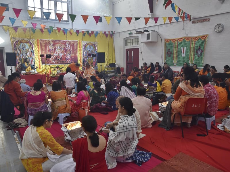 The Bharat Hindu Samaj temple smoke cleansing celebration at Rock Road