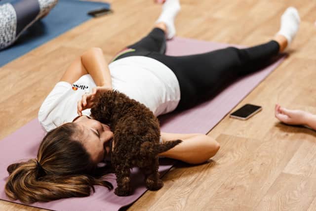 Those attending Puppy Yoga classes don’t have to be yoga enthusiasts. ”It’s beginner’s level yoga," says organiser, Nidhi Panchal, "with easy, relaxed poses and exercises” (images: Ruby Red Photography).