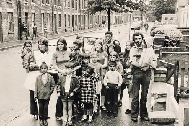 Toby Wood (right) in August 1969 when he was running the first summer playscheme based at Neighbourhood House, 30 Cromwell Road.