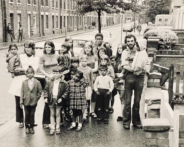 Toby Wood (right) in August 1969 when he was running the first summer playscheme based at Neighbourhood House, 30 Cromwell Road.