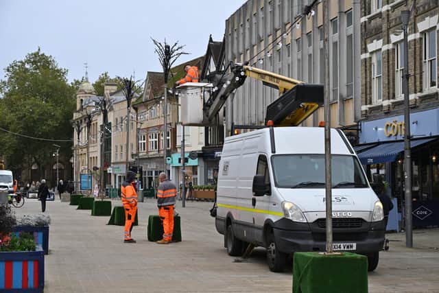 Christmas decorations go up in the City Centre