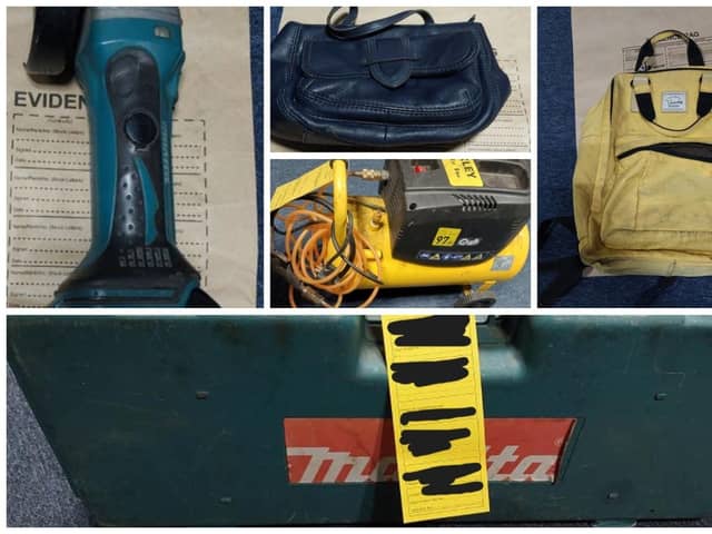 Police are trying to re-unite the suspected stolen items with their owners