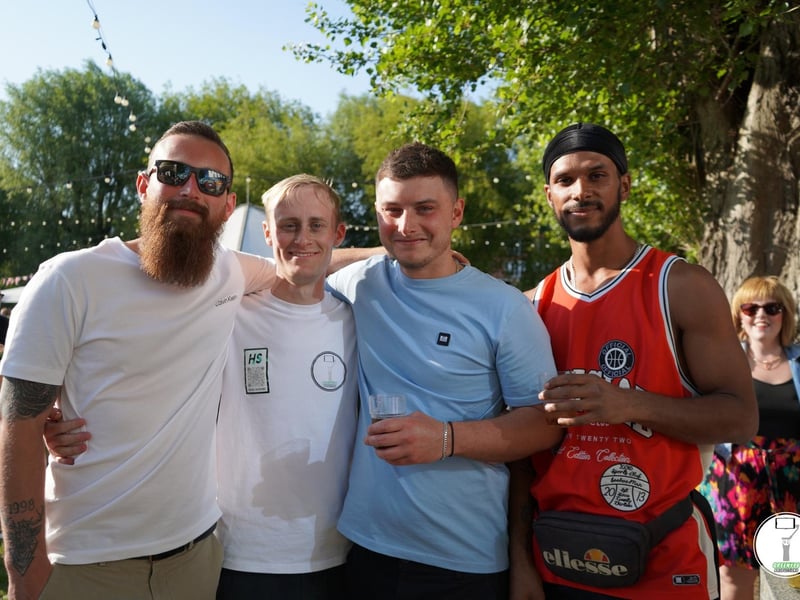 In the beer garden at Charters with House Sessions