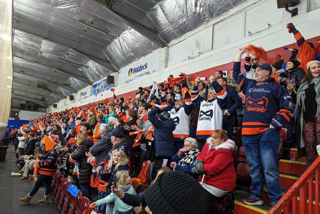 Phantoms' fans were in good voice at the National League Cup semi-final against MK Lightning. Photo: SBD Photography.