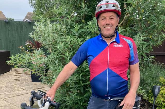 Steve Bedford ready for his  bike ride