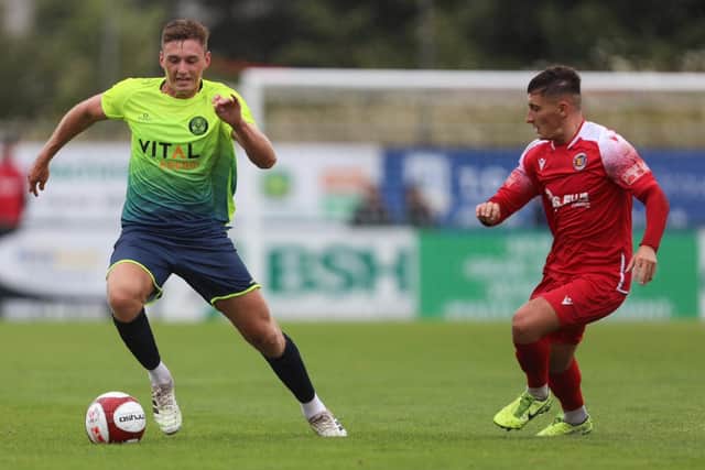 Hayden Cann (left) in action for Peterborough Sports.