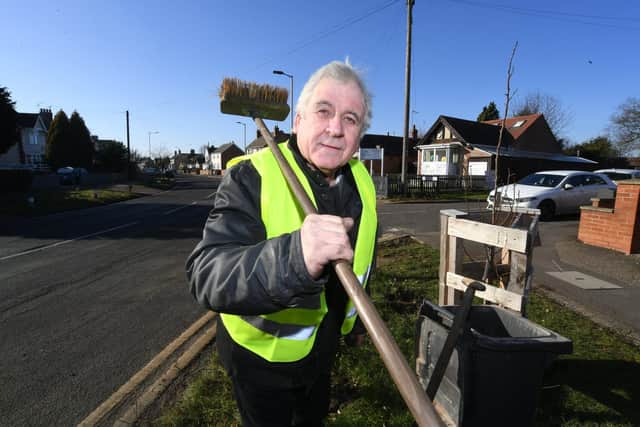 Garton End Road litter picker, Mark Fishpool.