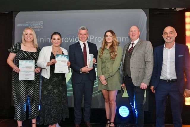 Training Provider/Programme winner David White from Openreach with sponsors Dan Harrington and Sara Wilkinson and runners-up from Bauer Academy and Cross Keys Homes