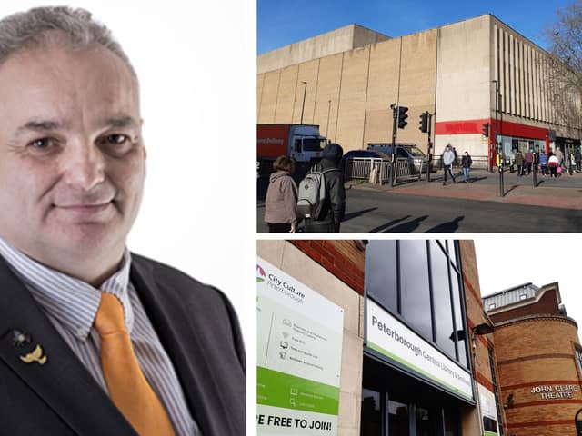 Cllr Christian Hogg has said housing The Vine in Peterborough's Central Library rather than the TK Maxx building seems a better use of funds