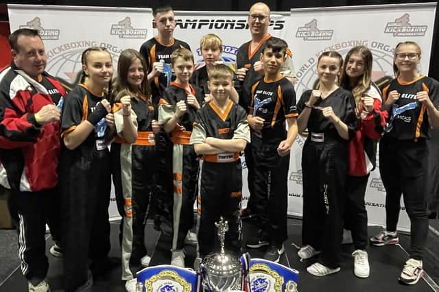 The Hick Kicks Karate Club team who competed at the WKO Europeans in Barnsley