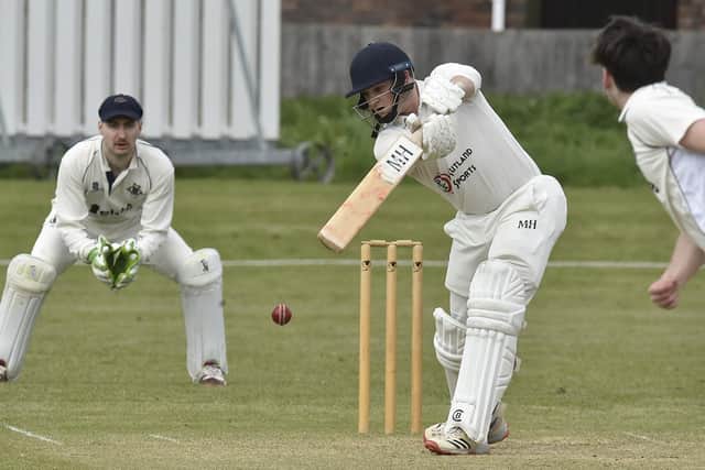 Ben Woodward in action for Bourne seconds at Orton Park. Photo: David Lowndes.