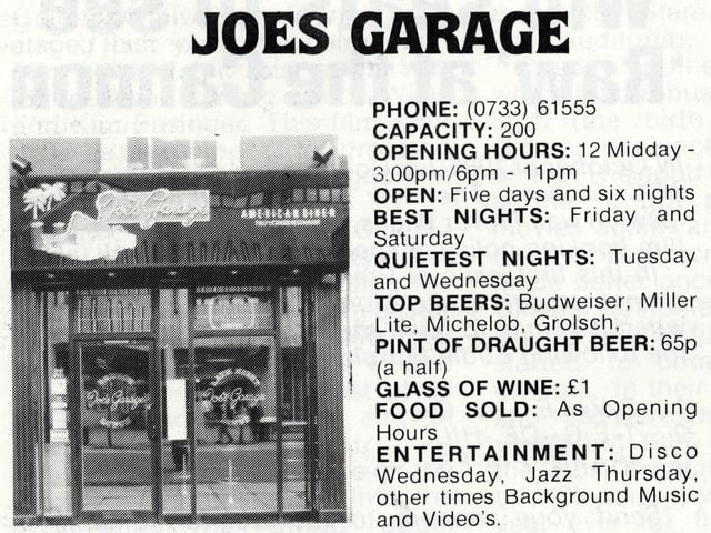 Joe's Garage, an American-themed diner, offered punters a half-pint for less than 70p in the late '80s.
