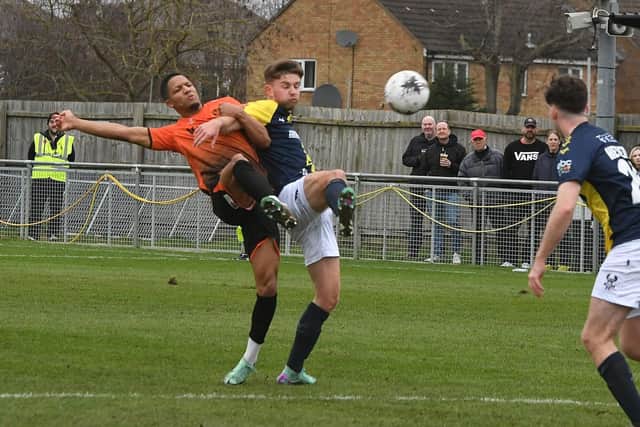 Kaine Felix in action for Peterborough Sports against Kidderminster. Photo: David Lowndes.