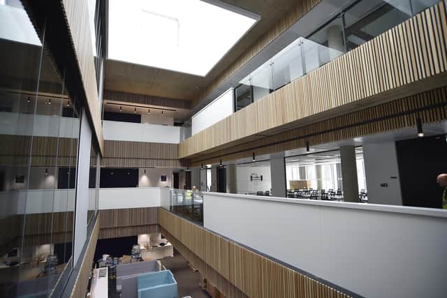 Inside the new ARU Peterborough building at Bishop's Road.