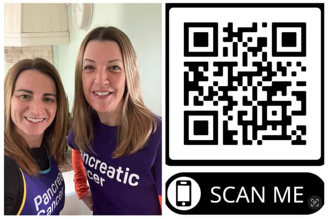 Carly Peachey, left, is thrilled that her friend Cara will now be running the London Marathon with her. The fundraising pair aim to raise £5,000 for Pancreatic Cancer UK.
