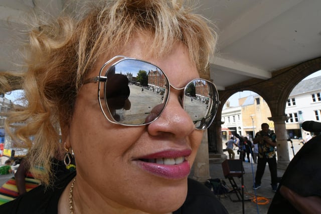 Windrush event at Cathedral Square. One of the organisers Julia Davidson